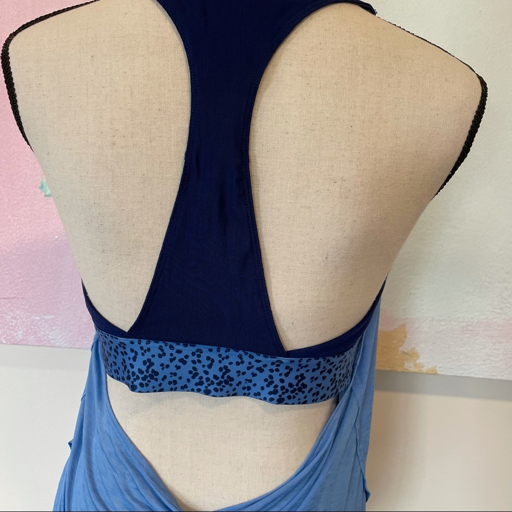 Fabletics Light Blue Racerback Tank Top with Built in Bra - Picture 4 of 7